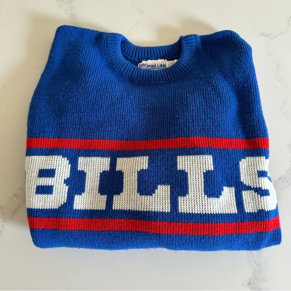 Rare Authentic Pro Line Vintage Buffalo Bills Sweater by Cliff Engle Size Large - Picture 7 of 9